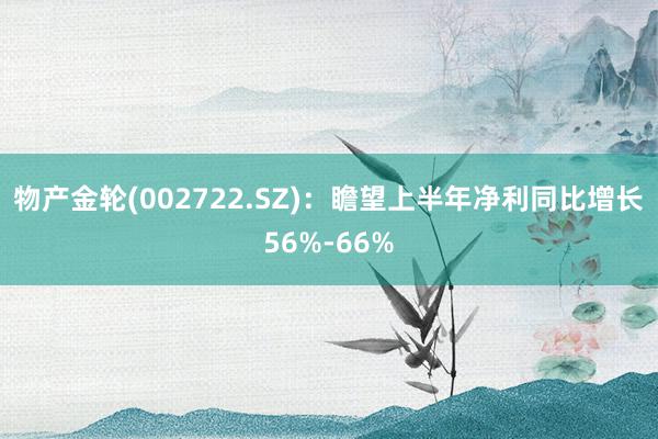 物产金轮(002722.SZ)：瞻望上半年净利同比增长56%-66%