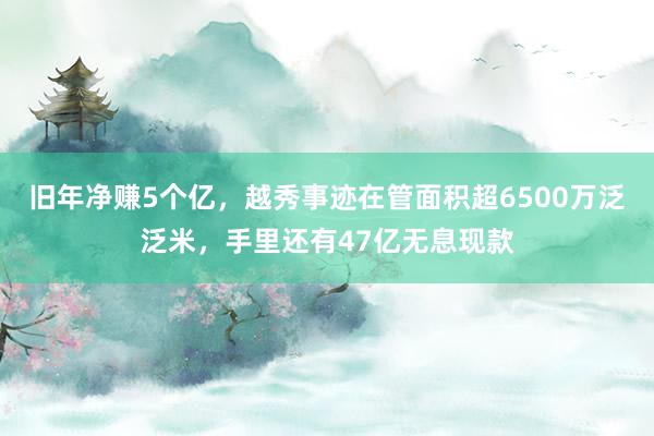 旧年净赚5个亿，越秀事迹在管面积超6500万泛泛米，手里还有47亿无息现款