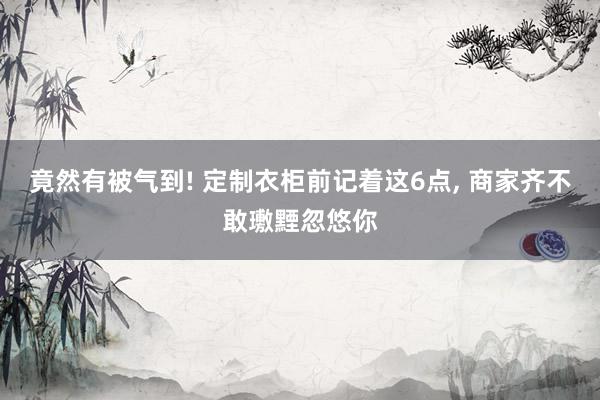 竟然有被气到! 定制衣柜前记着这6点, 商家齐不敢璷黫忽悠你