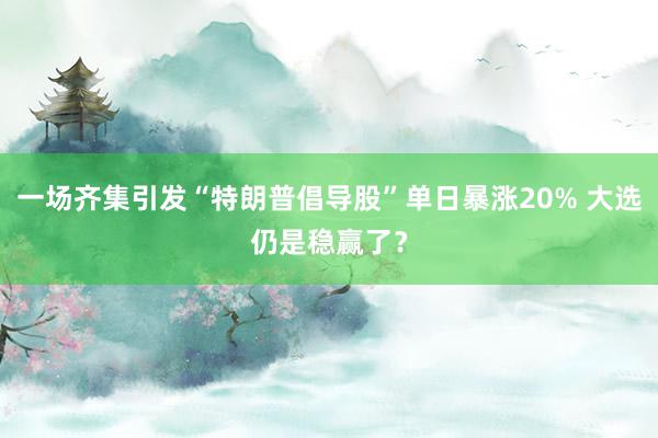 一场齐集引发“特朗普倡导股”单日暴涨20% 大选仍是稳赢了？